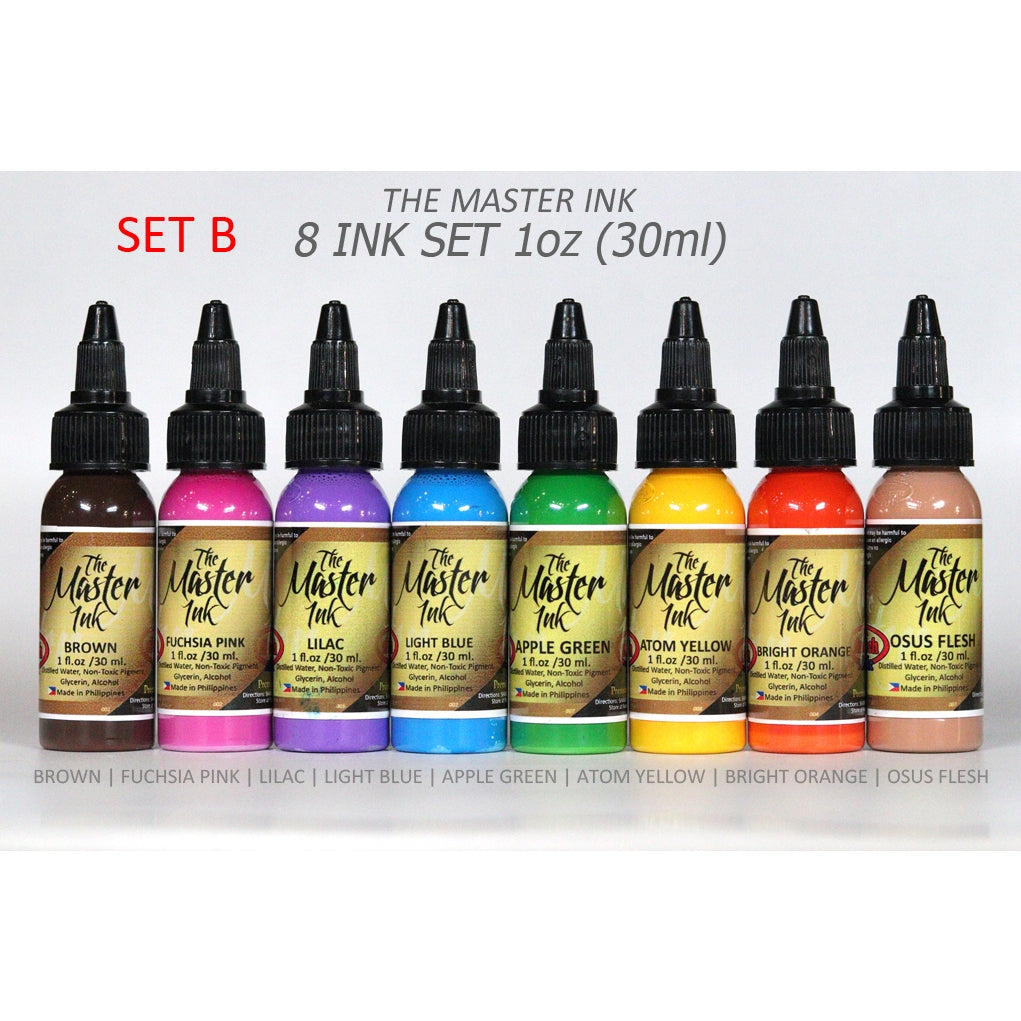 THE MASTER INK 8pcs Color Set - ½oz | 1oz