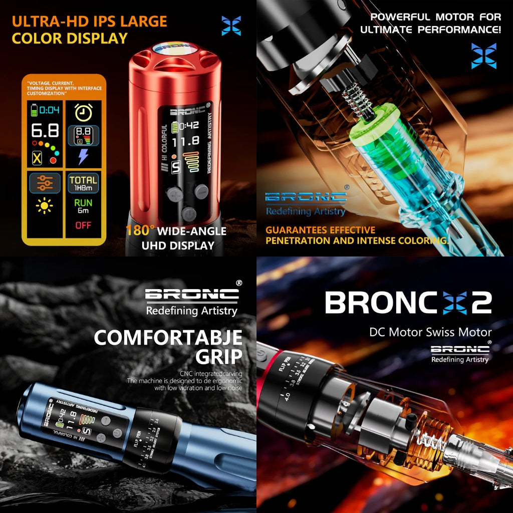 Bronc X2 Wireless Pen Adjustable Stroke (dual batt) RED