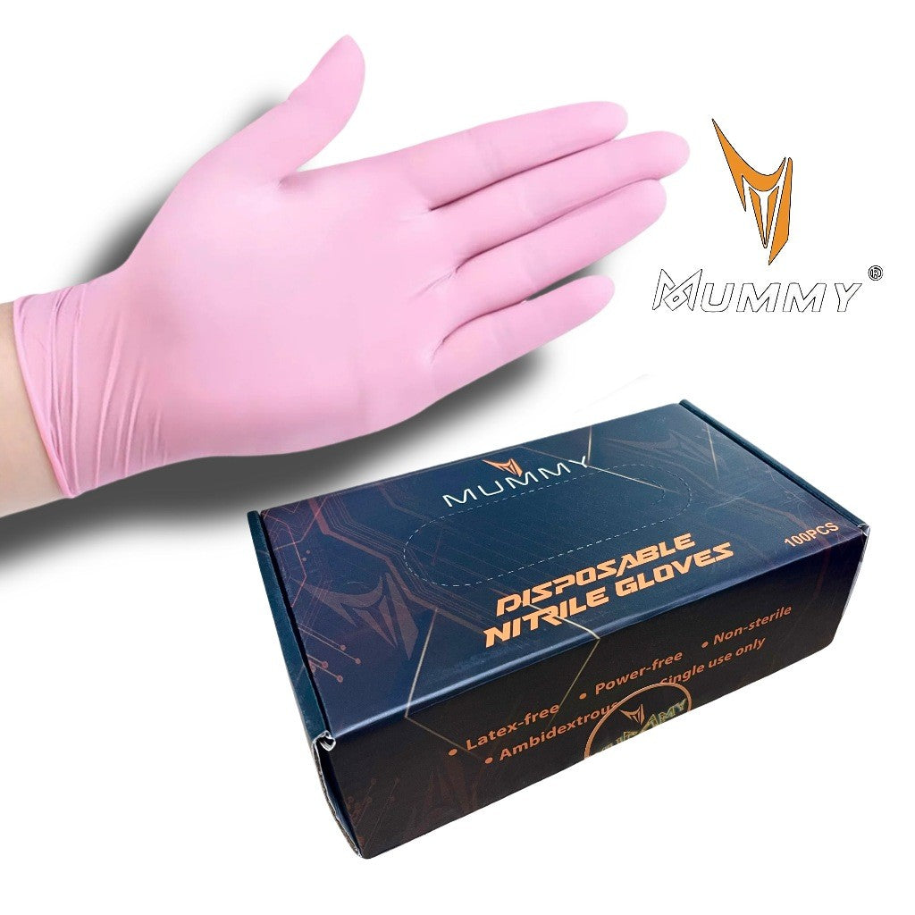 MUMMY Nitrile Gloves - pink | black