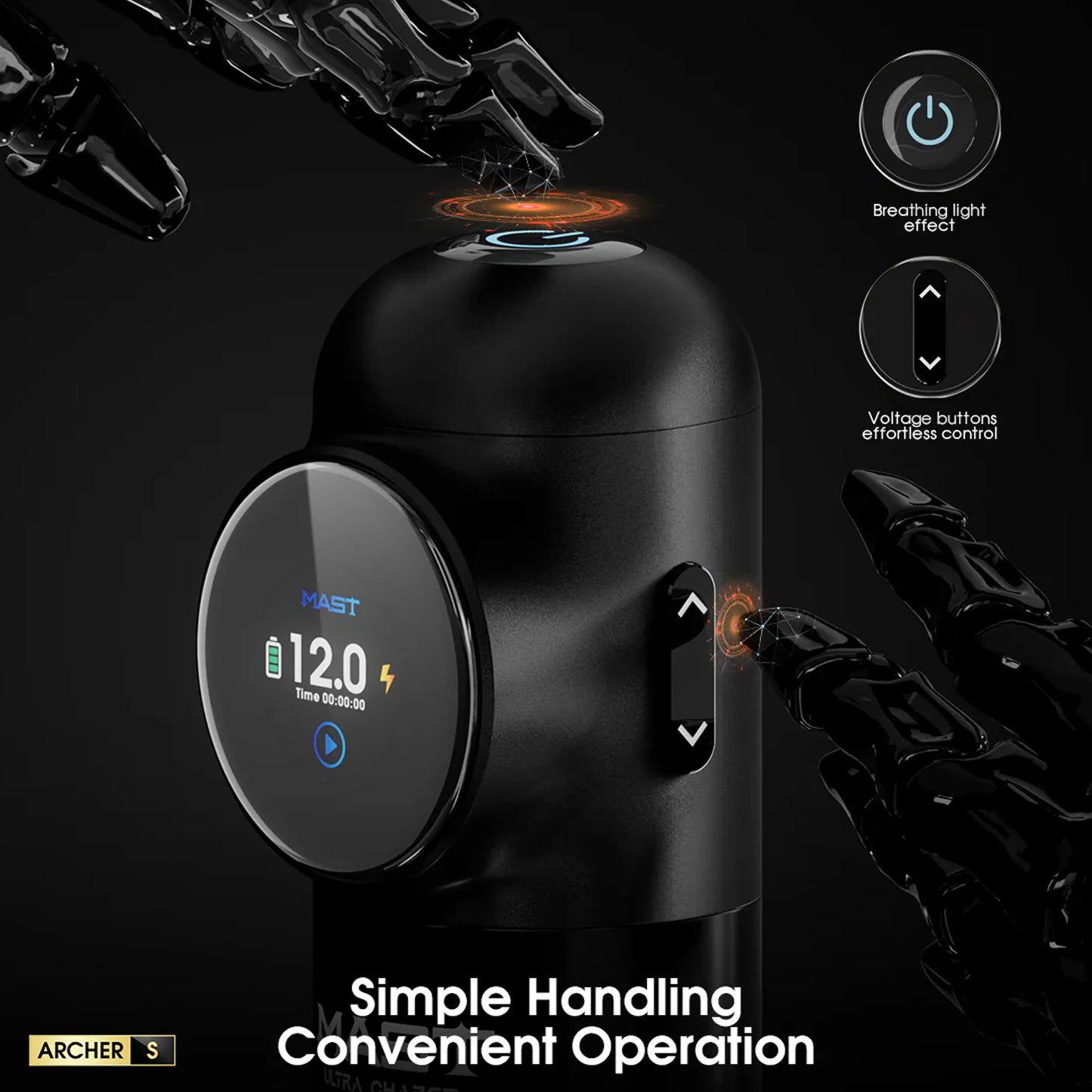 Dragonhawk MAST ARCHER S ULTRA FAST CHARGING Wireless Tattoo Machine (Bluetooth version)