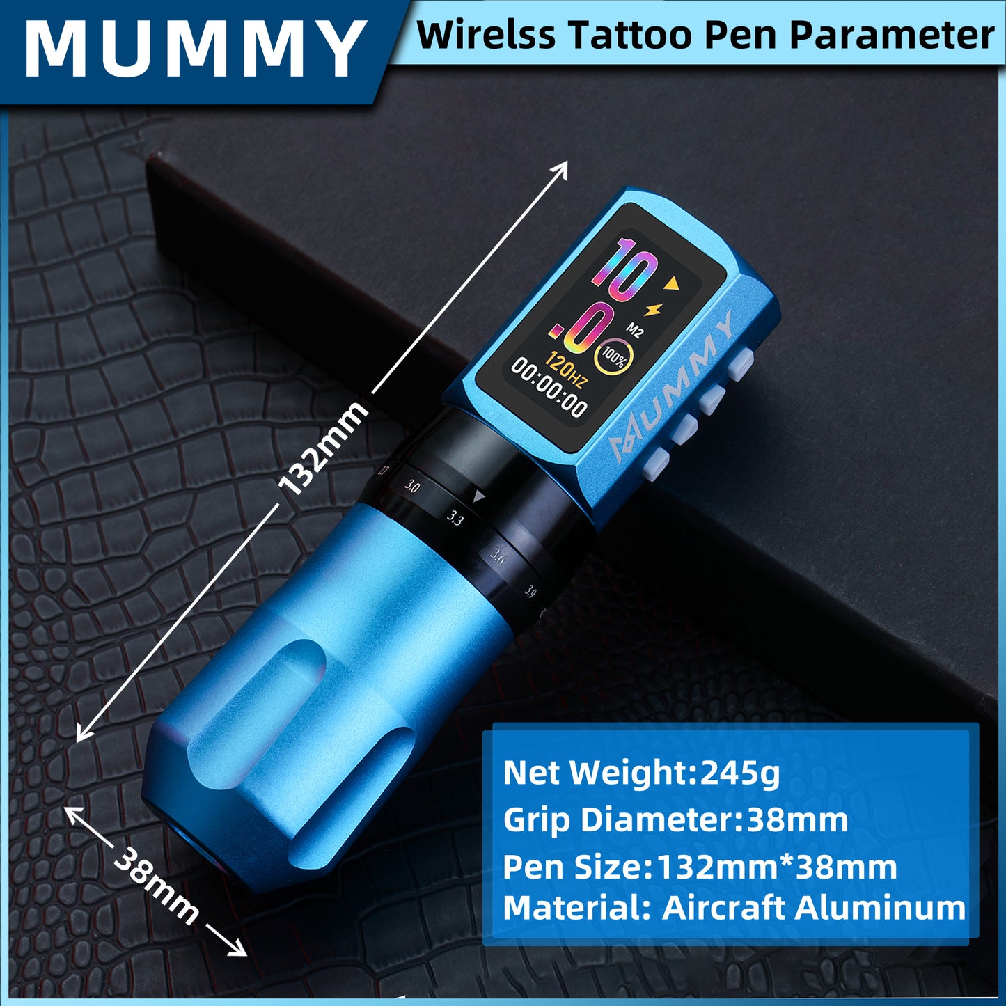 MUMMY SHORT PEN Adjustable Stroke (Blue)