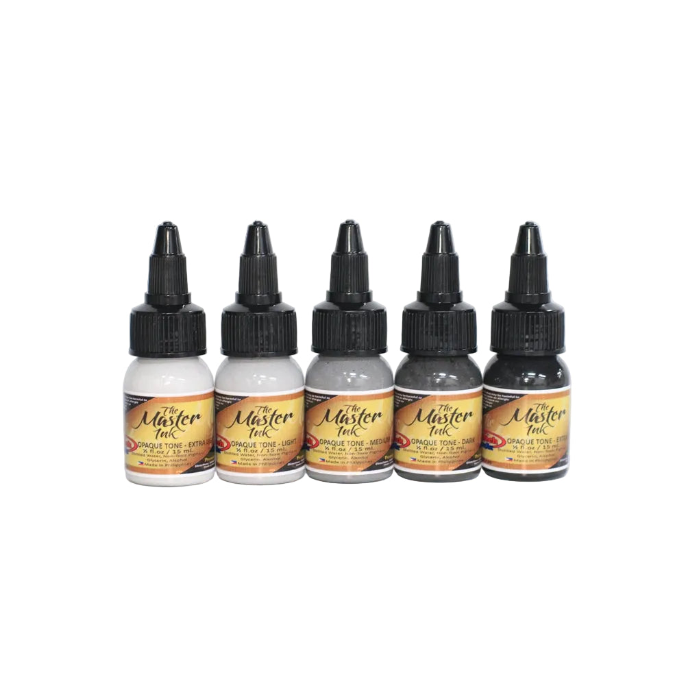 THE MASTER INK Opaque Gray Set 5pcs - ½oz & 1oz
