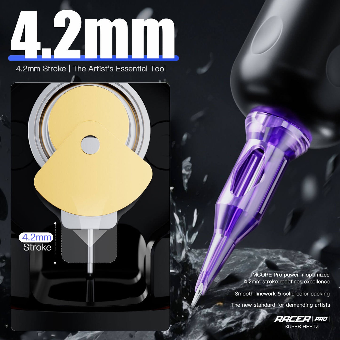 MAST RACER PRO Dragonhawk Wireless Tattoo Pen Machine 4.2MM Strokes Length