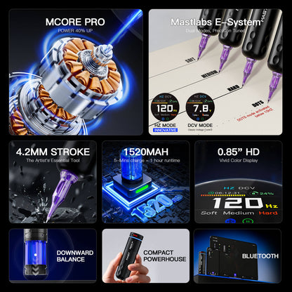 MAST RACER PRO Dragonhawk Wireless Tattoo Pen Machine 4.2MM Strokes Length