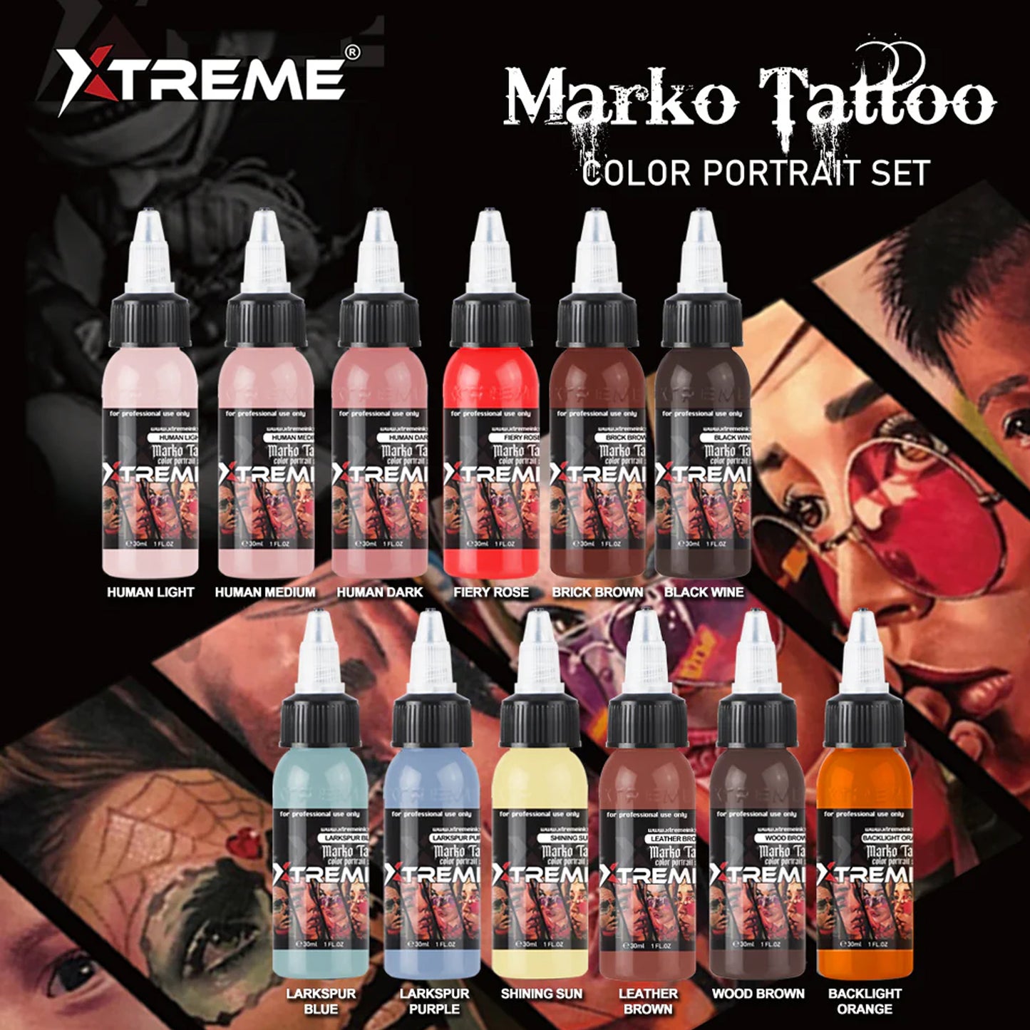 XTREME INK - MARKO COLOR PORTRAIT SET 1oz (12pcs)