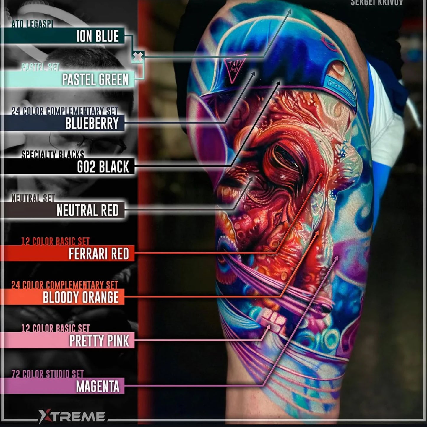 XTREME INK - ATO LEGASPI'S REALISM COLOR SET 1oz (15pcs)