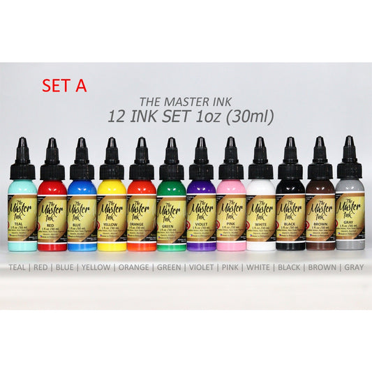THE MASTER INK 12pcs COLOR SET  - ½oz | 1oz
