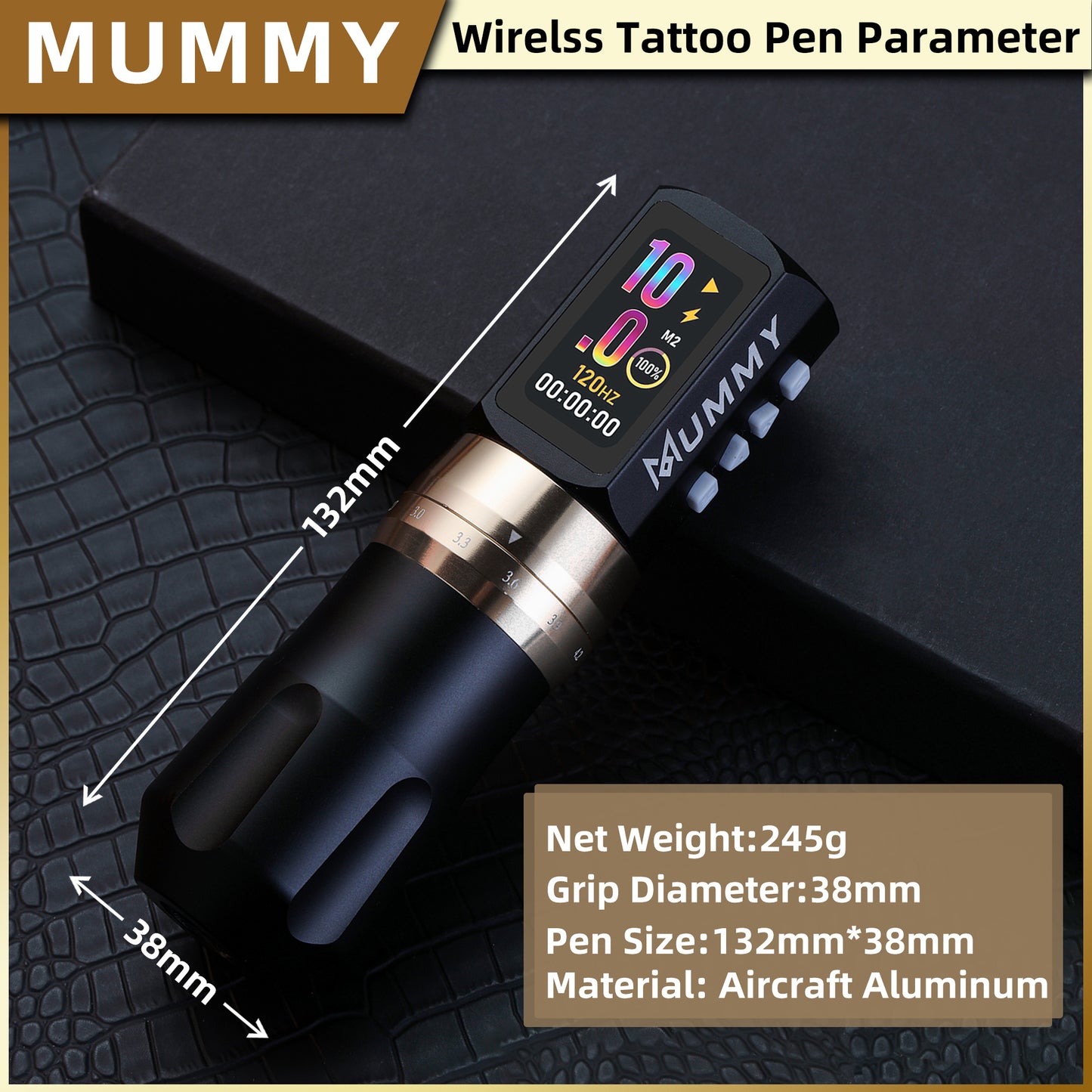 MUMMY SHORT PEN Adjustable Stroke (Black)