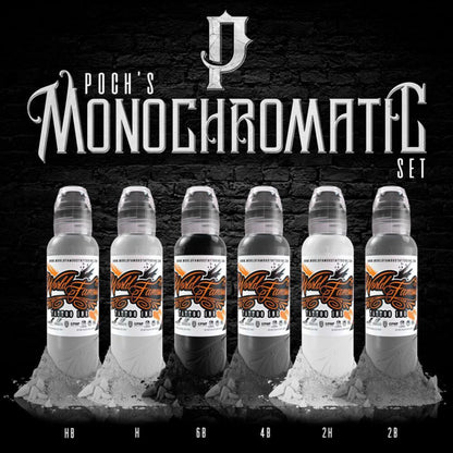 World Famous POCH MONOCHROMATIC TATTOO INK SET 1oz | 4oz