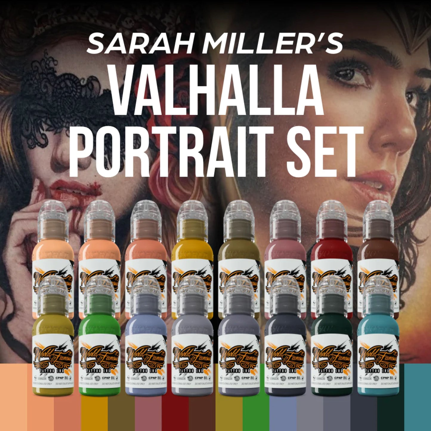 World Famous 16pcs SARAH MILLER'S VALHALLA PORTRAIT INK SET 1oz