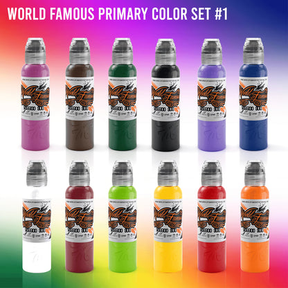 World Famous 12pcs PRIMARY COLOR INK SET (#1)  1oz