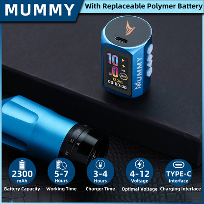 MUMMY SHORT PEN Adjustable Stroke (Blue)