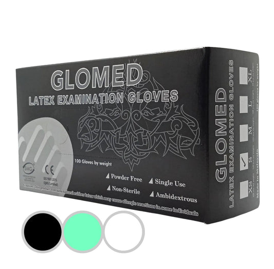 GLOMED Latex Gloves - Black | White | Mint