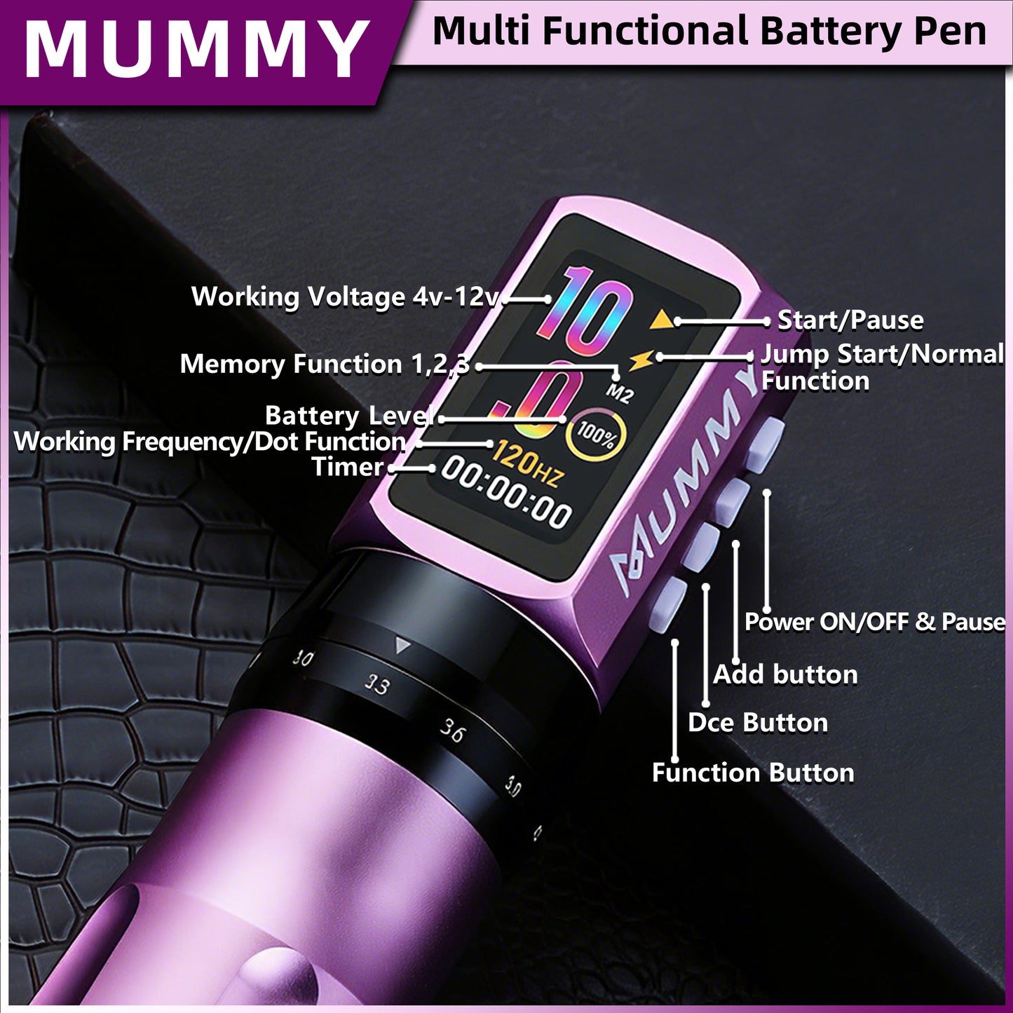 MUMMY SHORT PEN Adjustable Stroke (Pink)