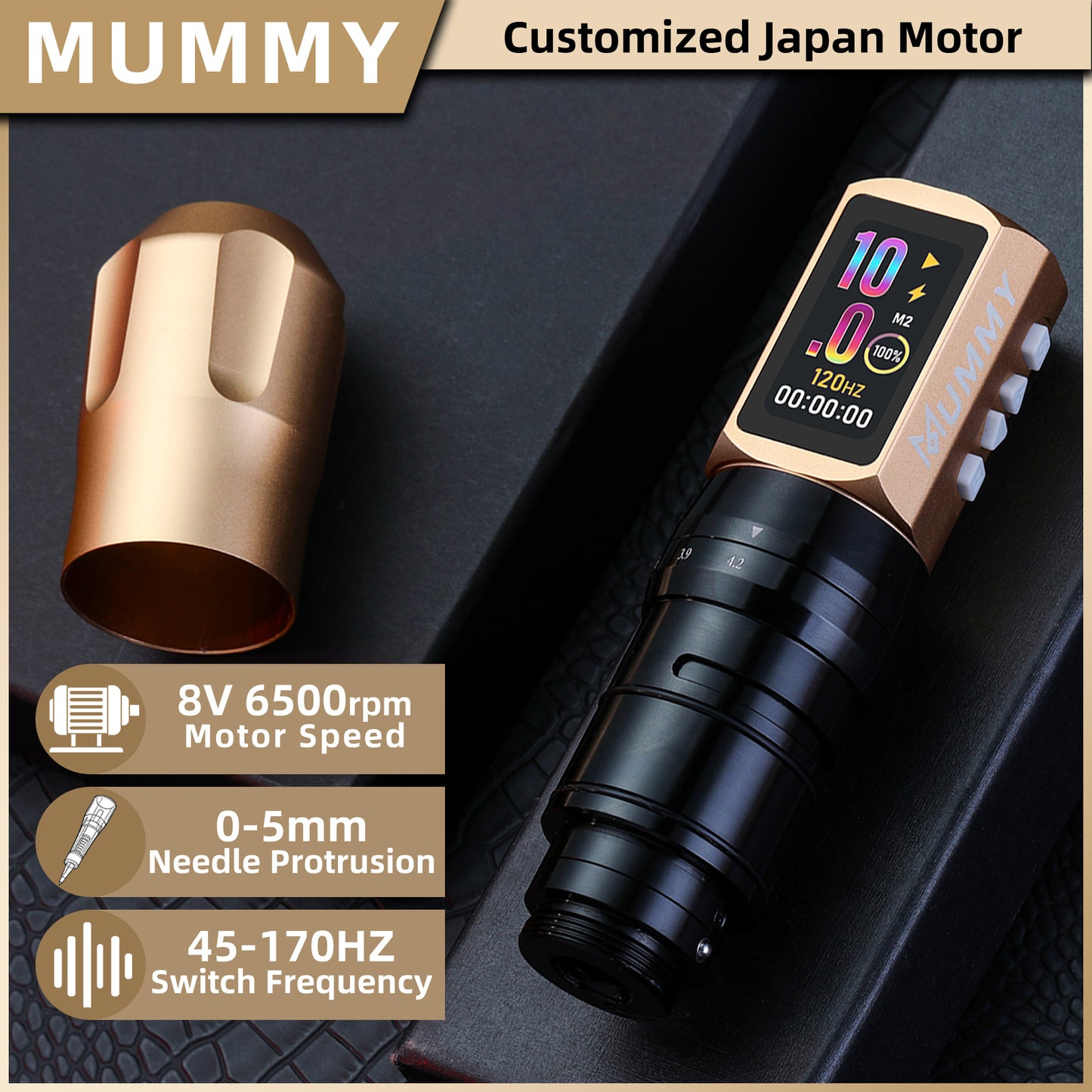 MUMMY SHORT PEN Adjustable Stroke (Gold)