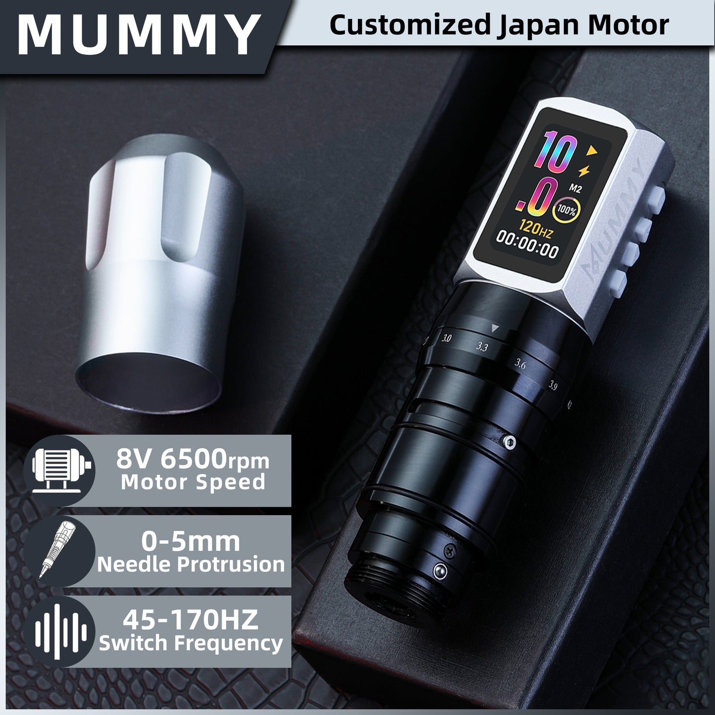 MUMMY SHORT PEN Adjustable Stroke (Silver)