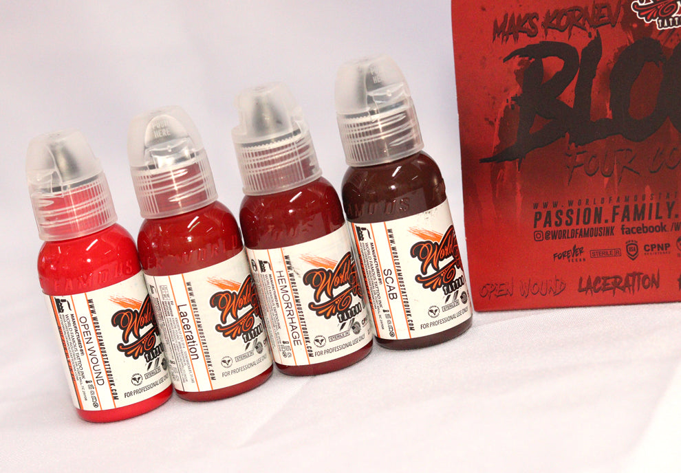 World Famous MAKS KORNEV'S BLOOD COLOR INK SET 1oz