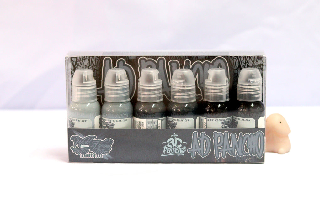 World Famous 6pcs A.D. PANCHO PASTEL GREY INK SET 1oz | 4oz