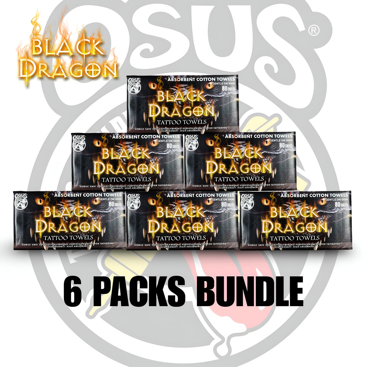BLACK DRAGON Towels - 1Pack | 3 Packs