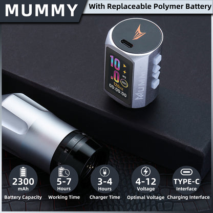MUMMY SHORT PEN Adjustable Stroke (Silver)