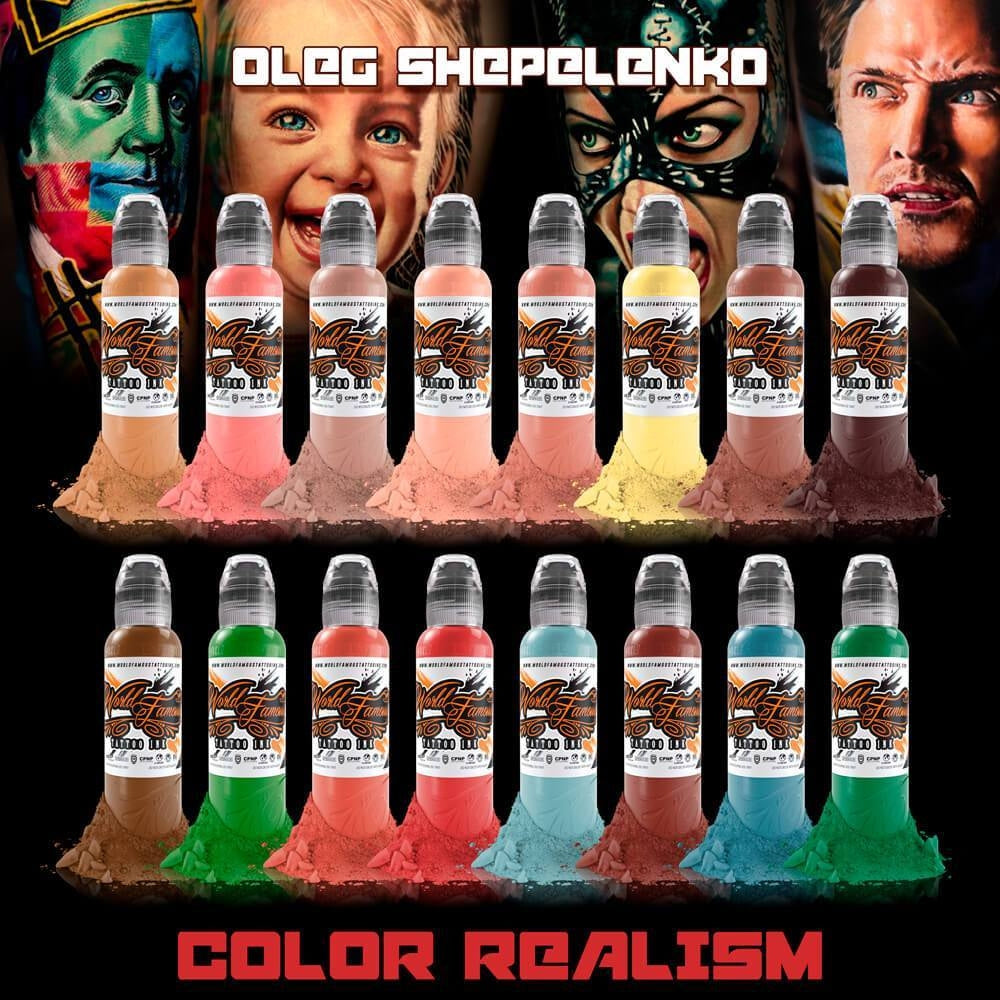 World Famous 16pcs OLEG SHEPELENKO REALISM COLOR INK SET 1oz