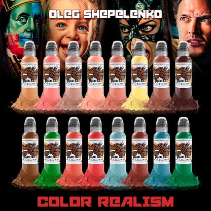 World Famous 16pcs OLEG SHEPELENKO REALISM COLOR INK SET 1oz