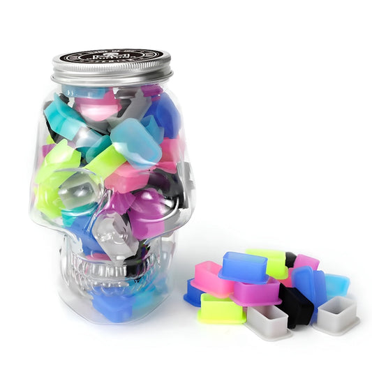 SKULLDNA Big Silicone Inkcups with skull jar (80pcs/assorted colors)