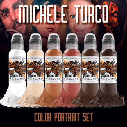 World Famous 6pcs MICHELE TURCO COLOR PORTRAIT INK SET 1oz