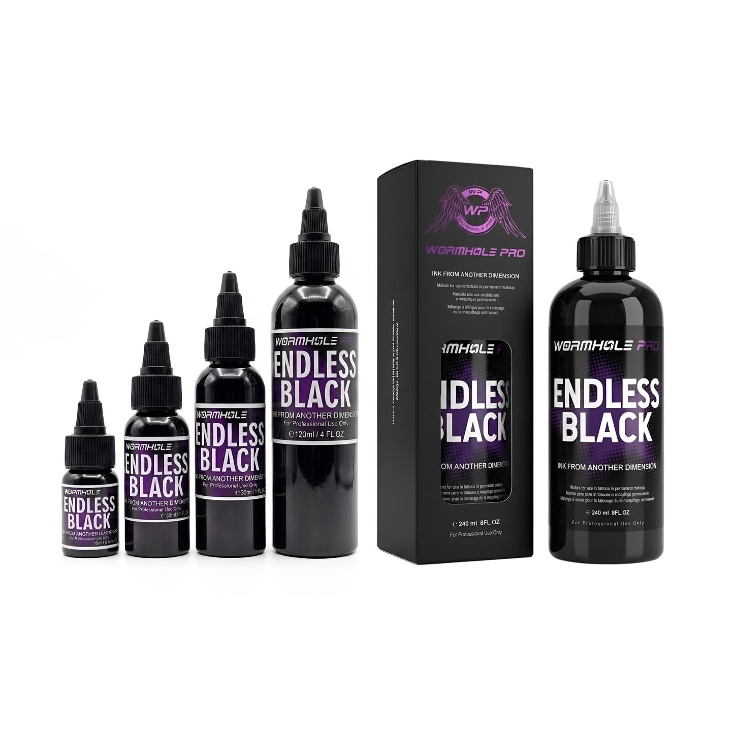 WormholePro ENDLESS BLACK INK - ½oz | 1oz | 2oz | 4oz | 8oz