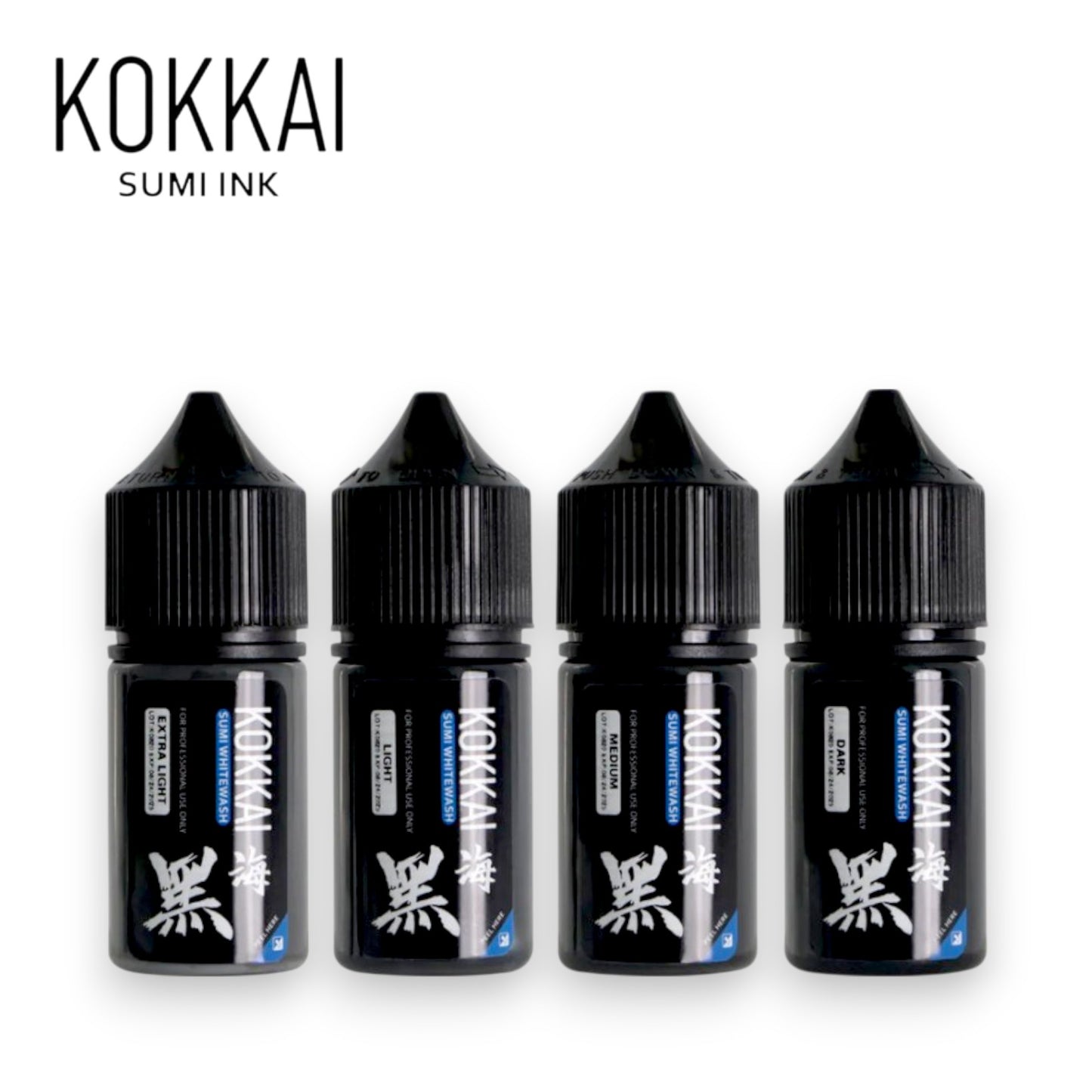 Kokkai Sumi Ink WHITEWASH SET 1oz (4pcs)