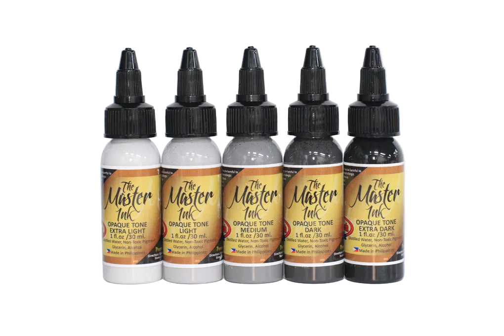 THE MASTER INK Opaque Gray Set 5pcs - ½oz & 1oz