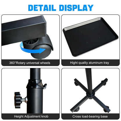 Tattoo Tray Rolling Adjustable Table