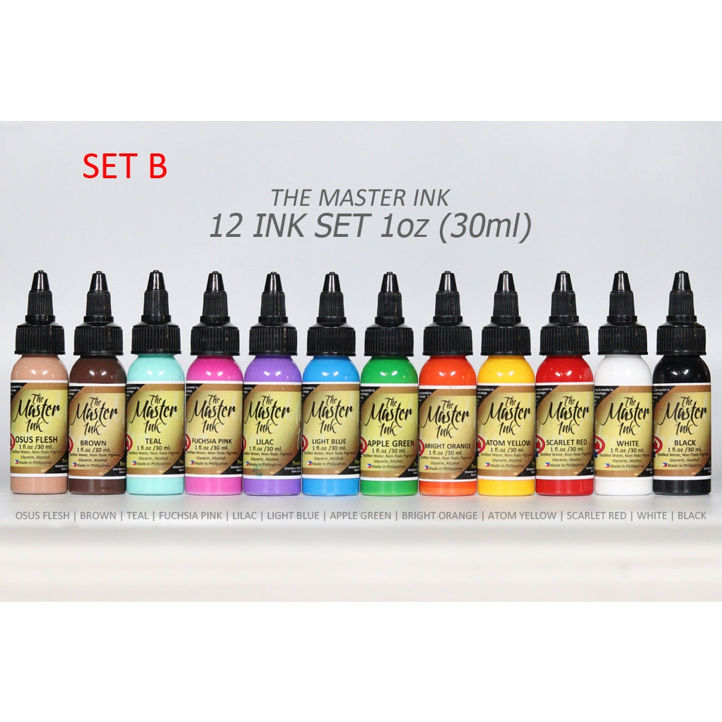 THE MASTER INK 12pcs COLOR SET  - ½oz | 1oz