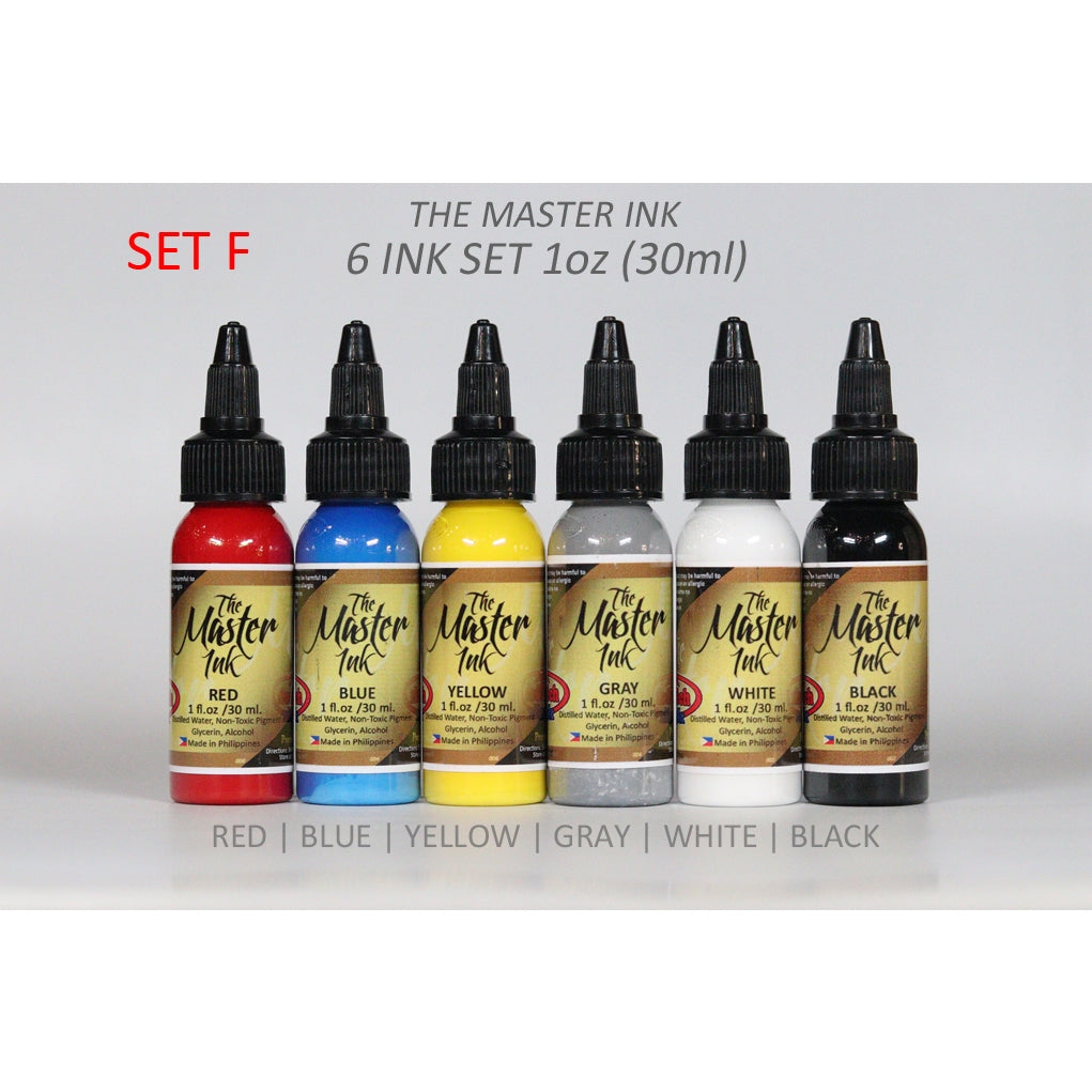 THE MASTER INK 6pcs COLOR SET - ½oz | 1oz