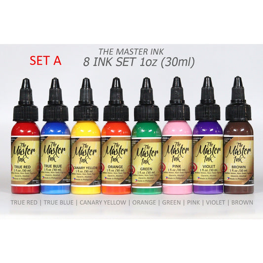 THE MASTER INK 8pcs Color Set - ½oz | 1oz