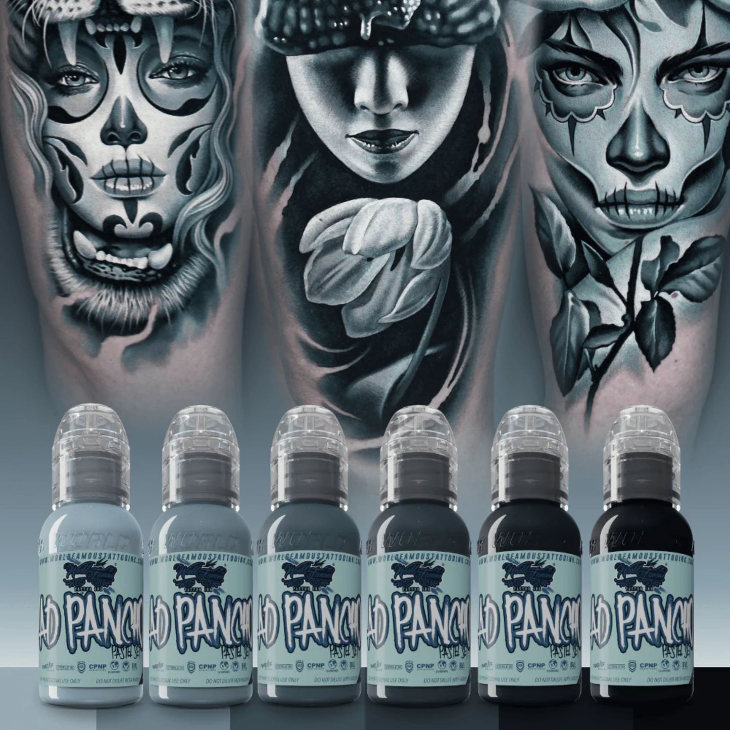 World Famous 6pcs A.D. PANCHO PASTEL GREY INK SET 1oz | 4oz