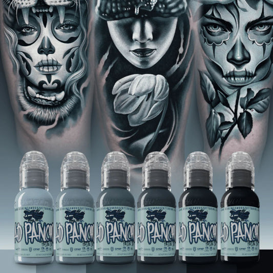 World Famous 6pcs A.D. PANCHO PASTEL GREY INK SET 1oz | 4oz