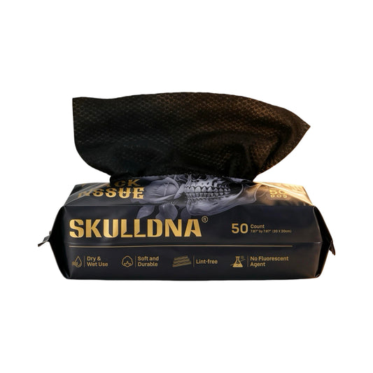 BLACK TISSUE BY SKULLDNA (DRY WIPES) sold per pack
