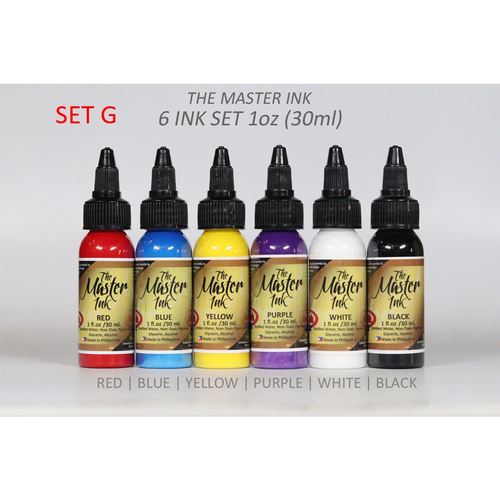 THE MASTER INK 6pcs COLOR SET - ½oz | 1oz