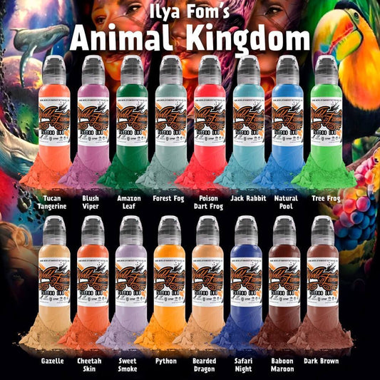 World Famous 16pcs ILYA FOM'S ANIMAL KINGDOM SIXTEEN COLOR INK SET 1oz