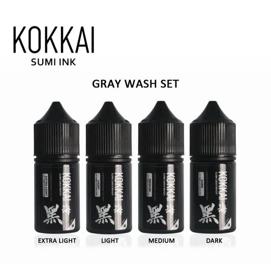 Kokkai Sumi Ink GRAYWASH SET 1oz (4pcs)