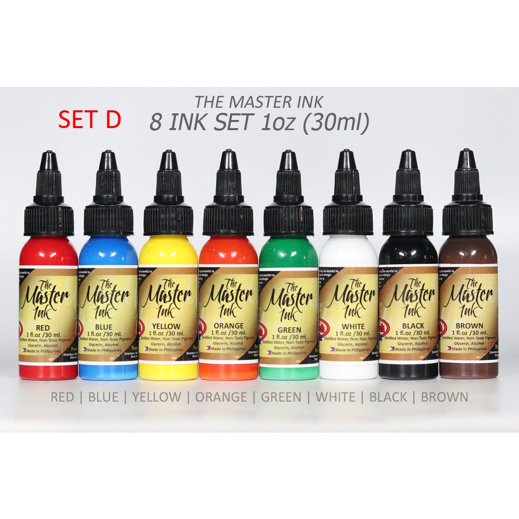 THE MASTER INK 8pcs Color Set - ½oz | 1oz
