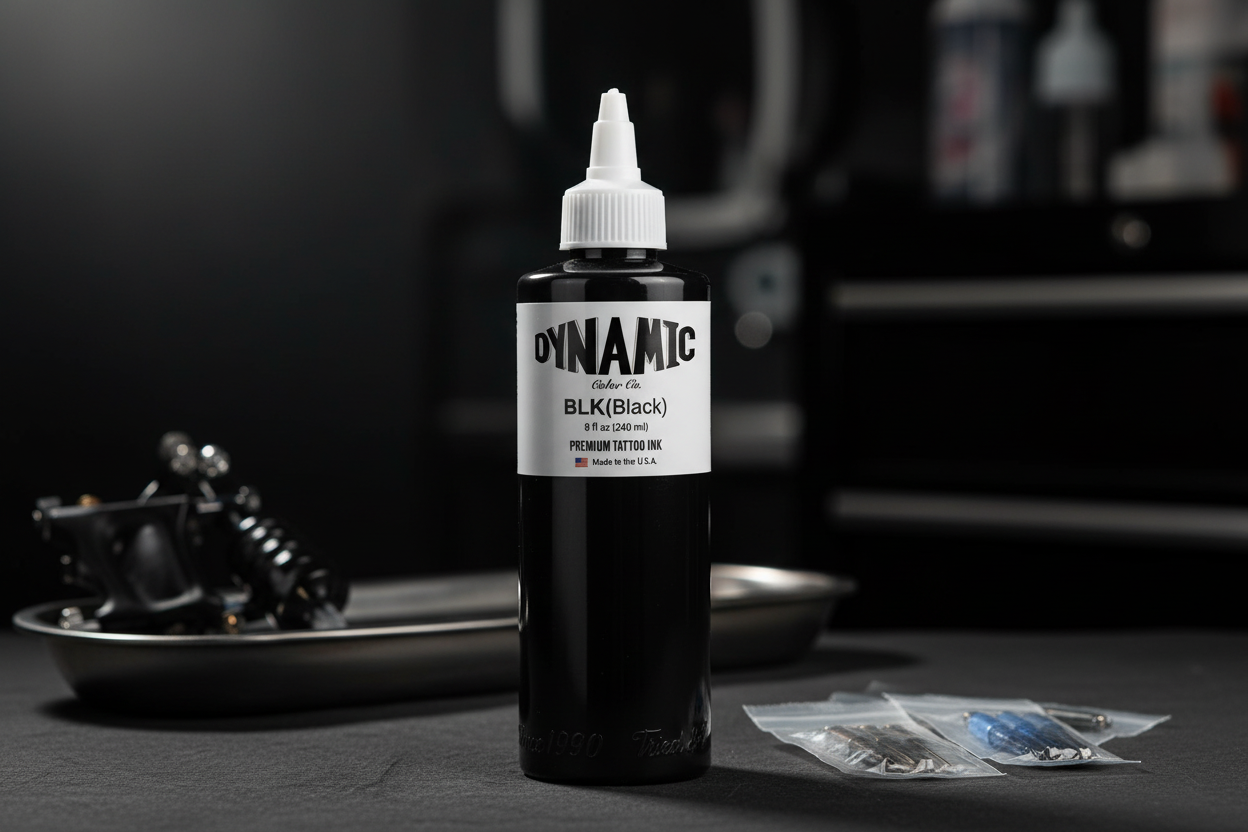 Dynamic Black 8oz in Tattoo Studio Setting