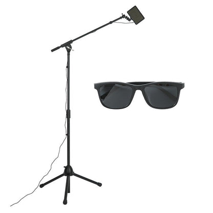 POLARIZED GLASSES AND LIGHT/ MIC STAND SET