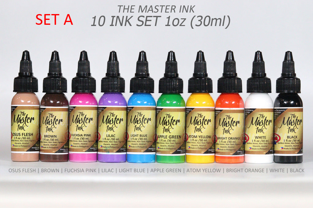THE MASTER INK 10pcs COLOR SET - ½oz | 1oz