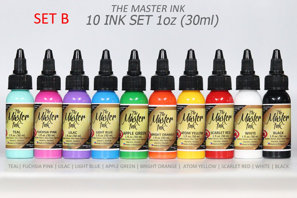 THE MASTER INK 10pcs COLOR SET - ½oz | 1oz