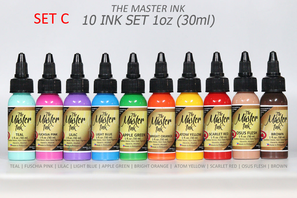 THE MASTER INK 10pcs COLOR SET - ½oz | 1oz