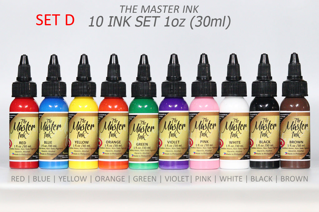 THE MASTER INK 10pcs COLOR SET - ½oz | 1oz