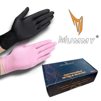 MUMMY Nitrile Gloves - pink | black