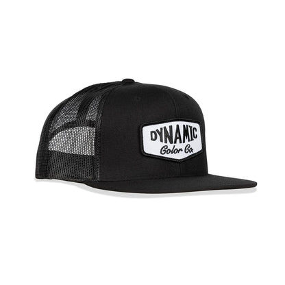 Dynamic Trucker Hat / Black & Black / Embroidered Patch